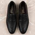Classic Black Leather Penny Loafers
