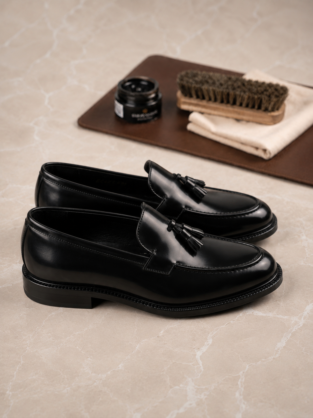 Noir Tassel Loafers