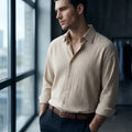 Marcilo De Royal Textured Formal Shirt – Beige