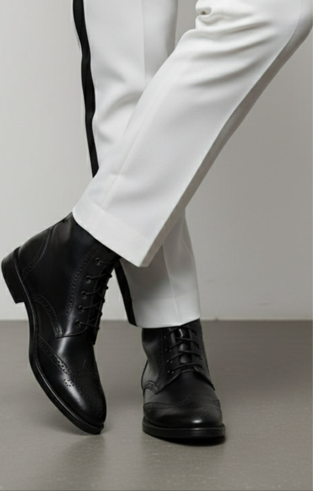 Black Wingtip Boots