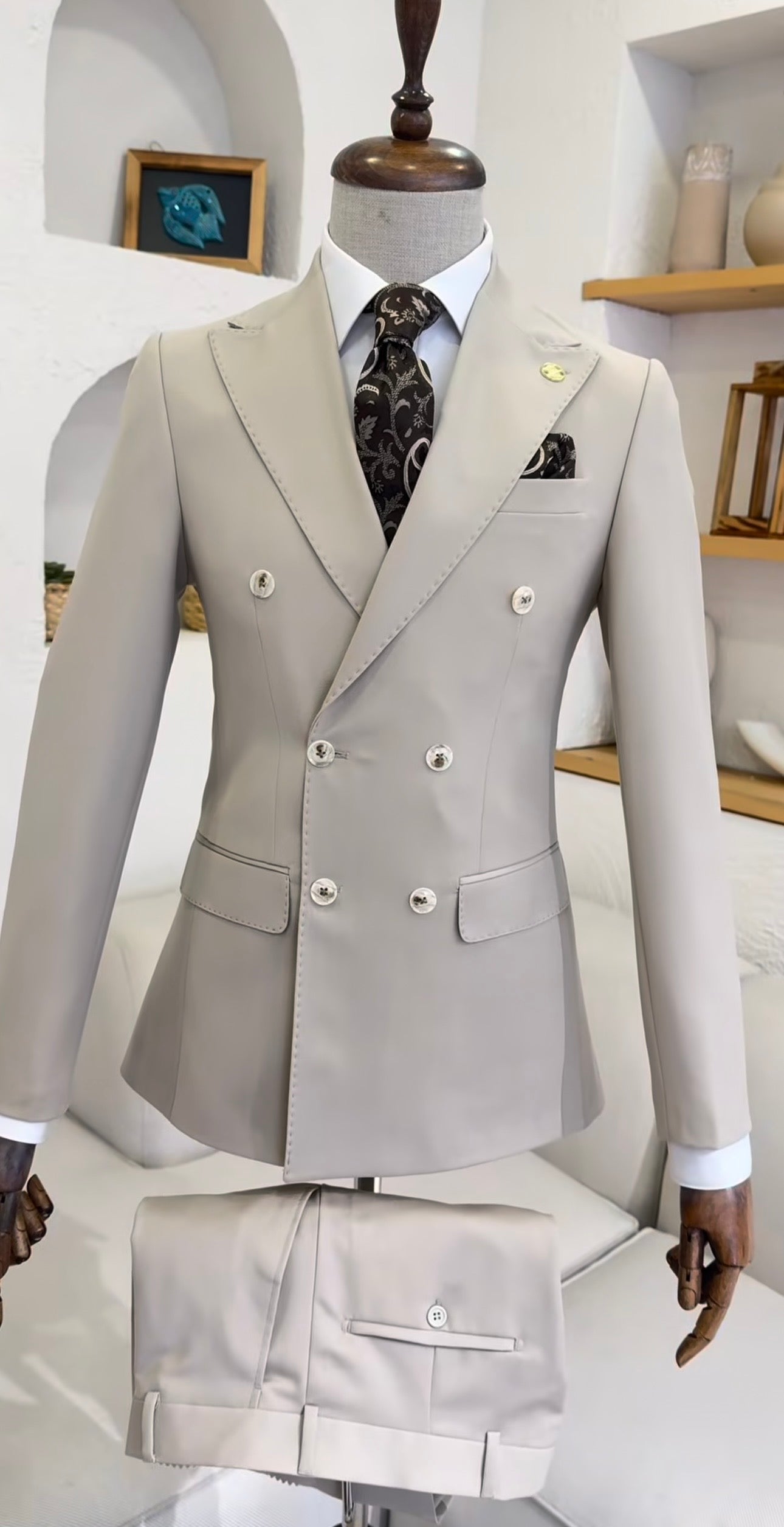Stone Beige Slim Fit Suit