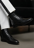 Black Wingtip Boots