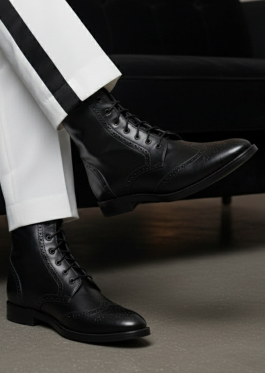 Black Wingtip Boots