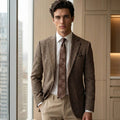 Brown Textured Men's Blazer