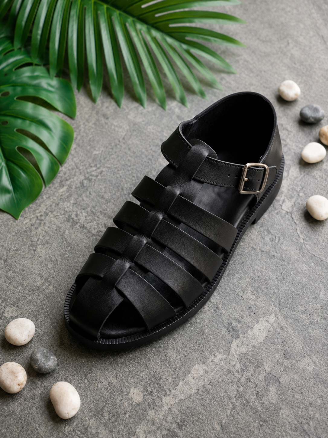 Black Fisherman Sandals