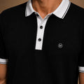 Black Contrast Collar Polo Shirt