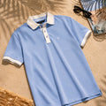 Sky Blue Contrast Collar Polo Shirt