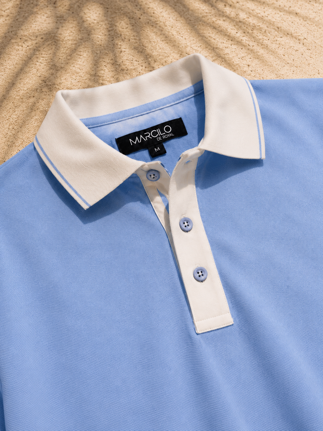 Sky Blue Contrast Collar Polo Shirt
