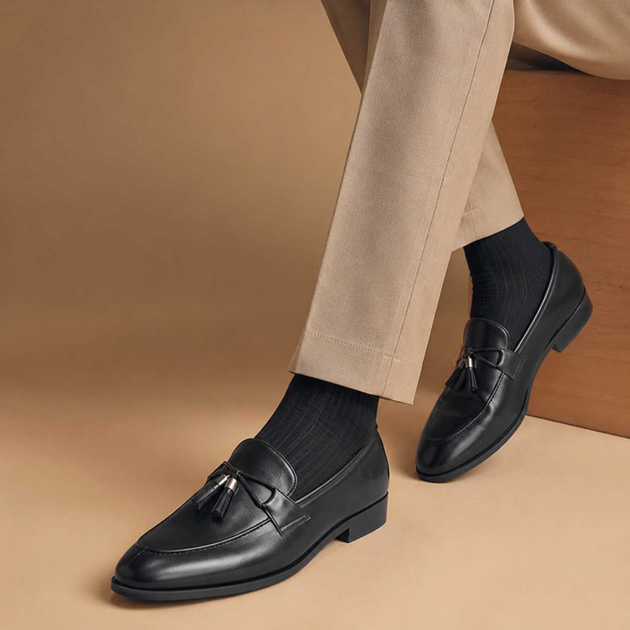 Black Tassel Loafers