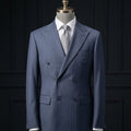 Blue Pinstripe Double-Breasted Suit