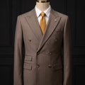 Light Brown Pinstripe Double-Breasted Suit