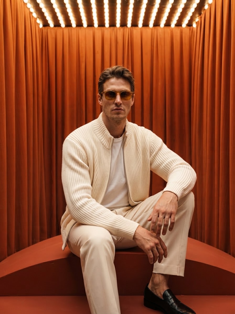 Ribbed Knit Full-Zip Cardigan