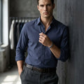 Marcilo De Royal Textured Formal Shirt – Slate Blue