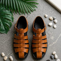 Tan Leather Fisherman Sandals
