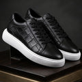 Noir Weave Leather Sneakers