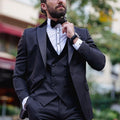 Black Wide Collar Tuxedo