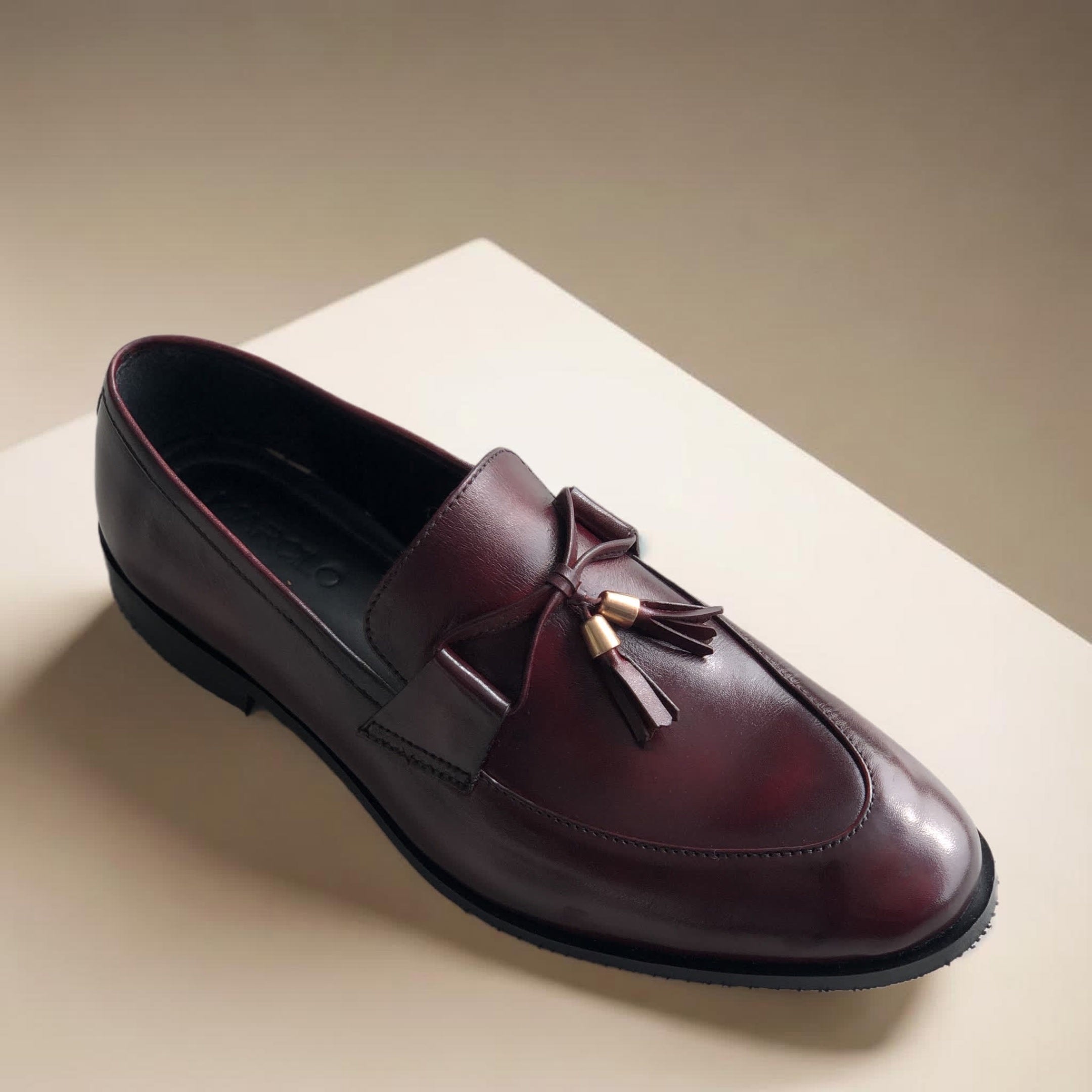 Burgundy Shaded Tassel Loafers Secondary image