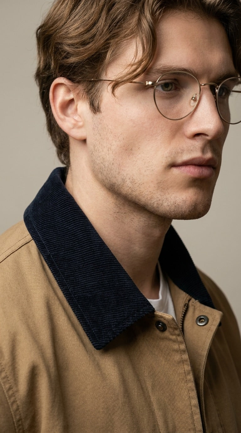 Tan Corduroy Collar Jacket